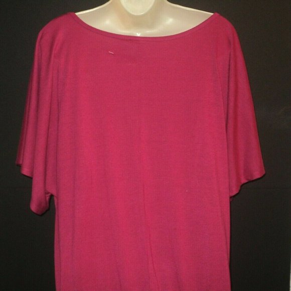 NEW Route 66 Plus 2X Top Short Dolman Sleeves Rose - Picture 5 of 7
